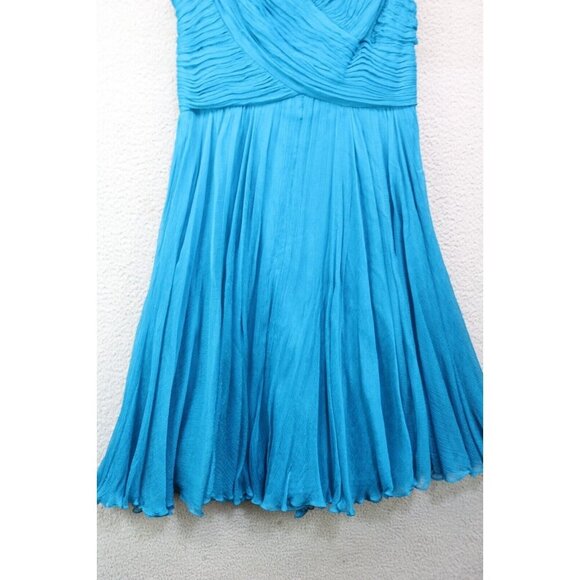 Tadashi Peacock Blue 100% Silky Flowy Dress-Size 12-Whimsigoth-Fairy - Picture 2 of 12